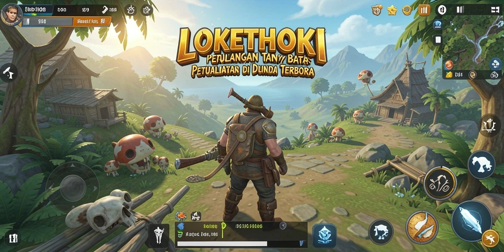 Screenshot utama LOKETHOKI menampilkan gameplay eksplorasi dunia terbuka.