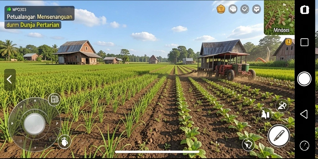 Tampilan gameplay MPO303 dengan aktivitas pertanian yang seru.