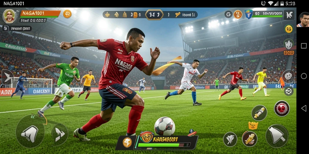 Tampilan utama gameplay NAGA1001 dengan aksi olahraga yang seru.