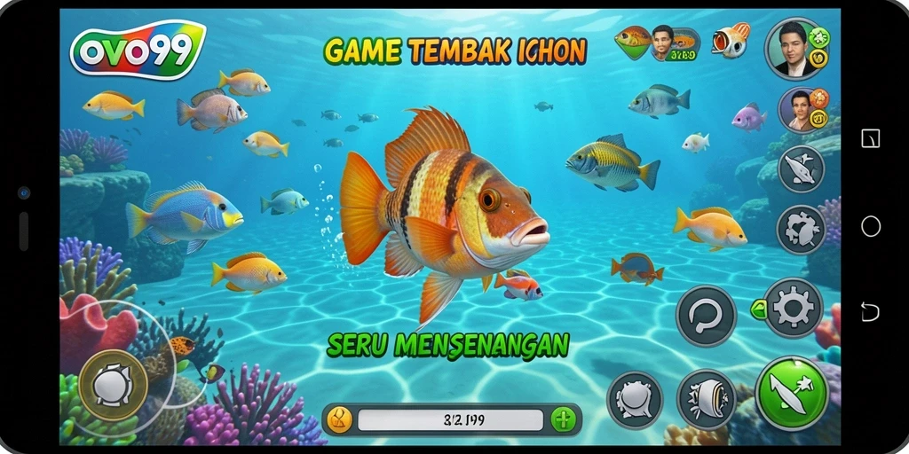 Tampilan menawan dari gameplay Tembak Ikan OVO99.
