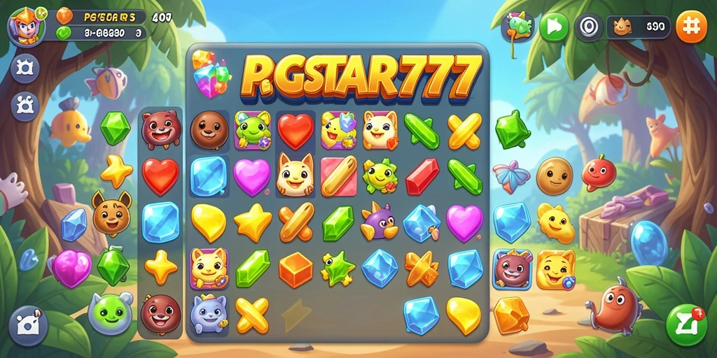 Tampilan dinamis dan seru dari gameplay Match-3 PGSTAR777.