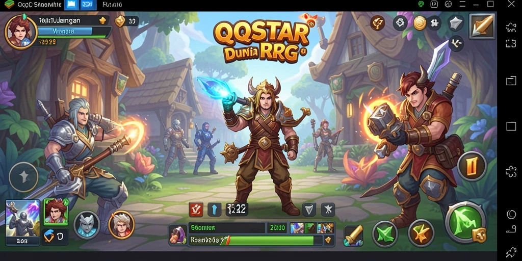 Tangkapan layar QQSTAR menampilkan pertempuran epik dalam dunia RPG yang memukau.