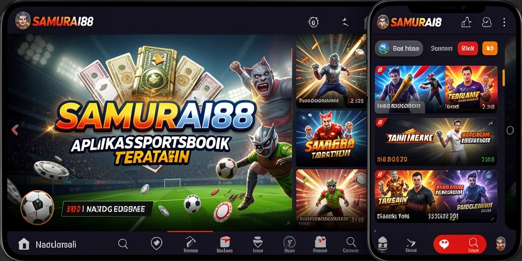 Tampilan screenshot utama SAMURAI88 menampilkan antarmuka sportsbook yang menarik.