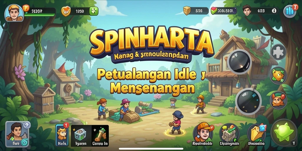 Tampilan gameplay SPINHARTA menampilkan eksplorasi dan pengumpulan harta yang menarik.